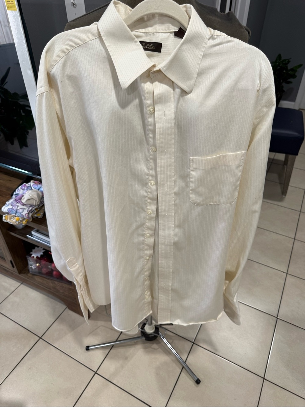 Tasso Elba Cream Button-Front Dress Shirt
